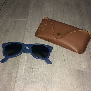 Ray Ban Genuine Leather Wayfarer (dusty blue)